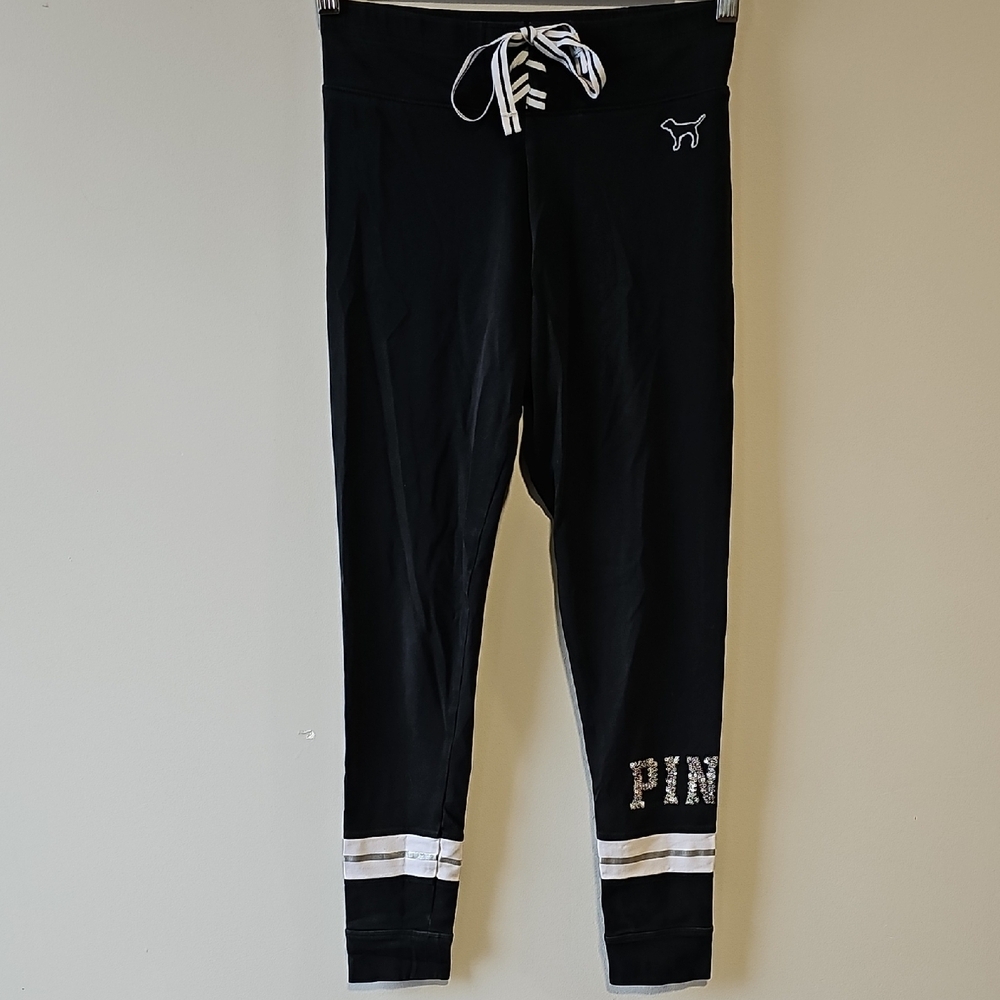 PINK Victoria's Secret 25x29 Black and White Yoga Pants